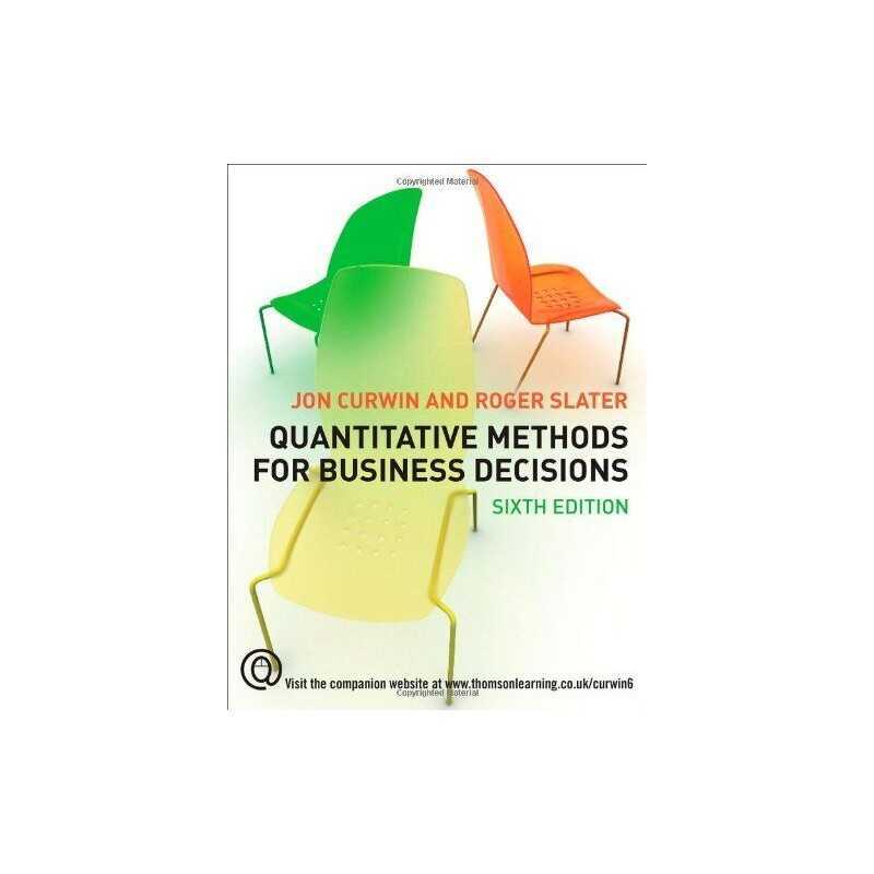 Quantitative Methods for Business Decisions by Roger Slater Paperback Book The