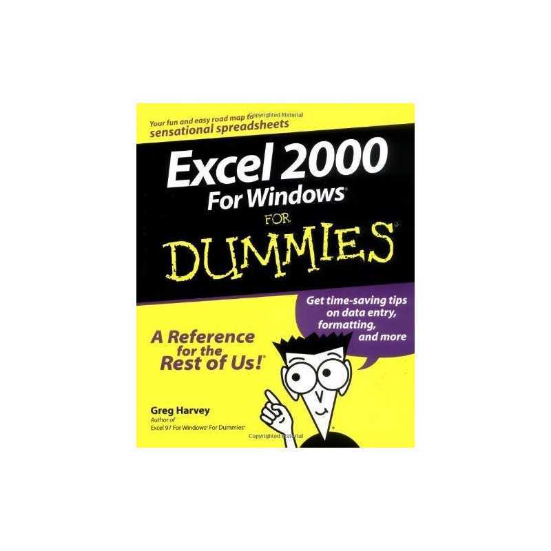 EXCEL 2000 for Windows For Dummies by Harvey, Greg Paperback Book  Fast