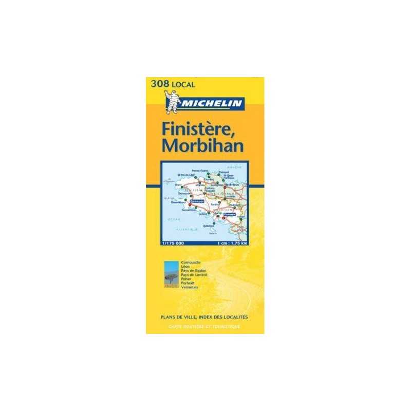 Finistere/Morbihan: No.308 (Michelin Local Maps)