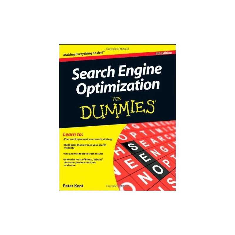 Search Engine Optimization For Dummies (For Dummies ... by Kent, Peter Paperback