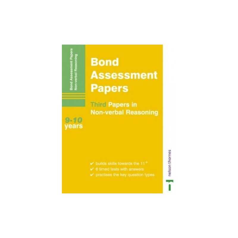Bond Assessment Papers: Third Papers in Non-verba... by Baines, Andrew Paperback