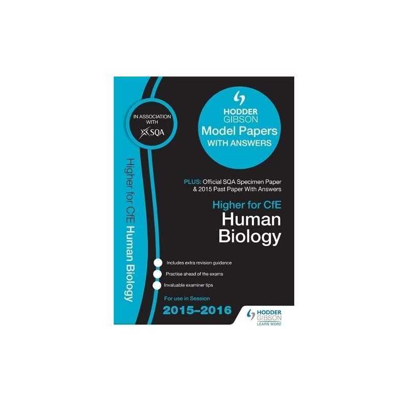Higher Human Biology 2015/16 SQA Specimen, Past and Hodder Gibson Mode... by SQA