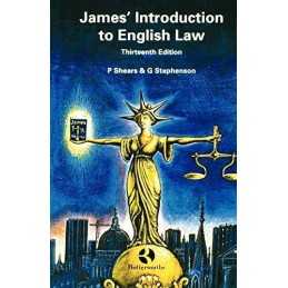 James Introduction to English Law by Shears, Peter Paperback Book