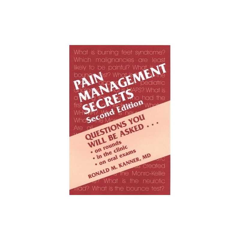 Pain Management Secrets by Kanner MD, Ronald M. Hardback Book  Fast