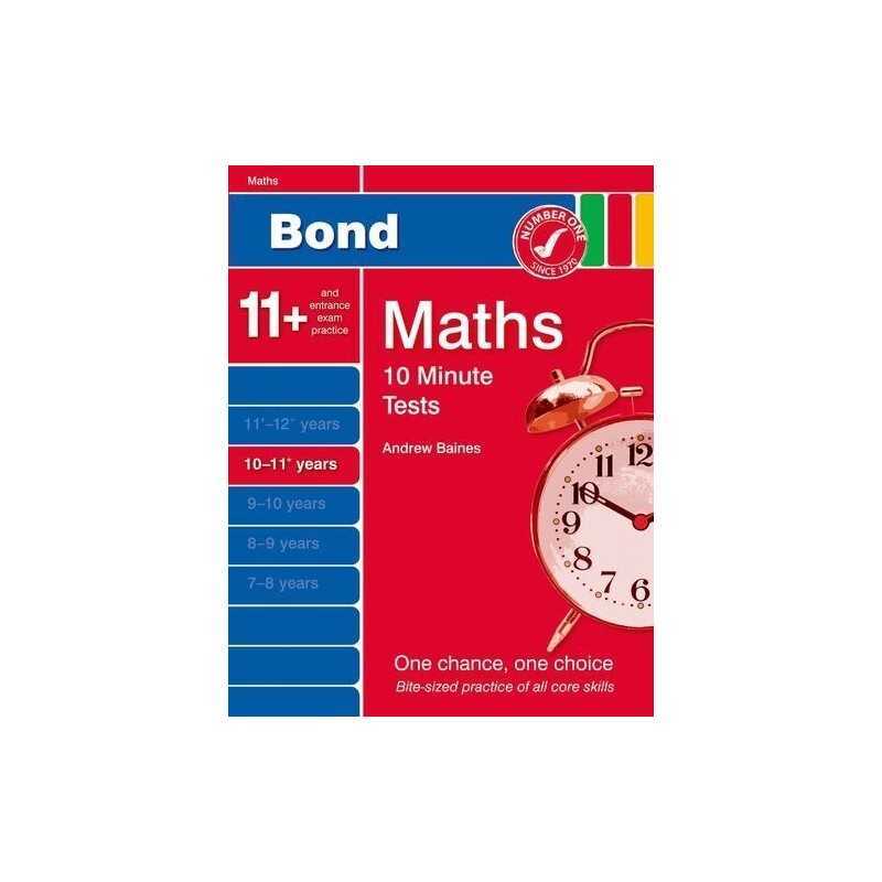 New Bond 10 Minute Tests Maths 10-11+ Years by Andrew Baines Book  Fast