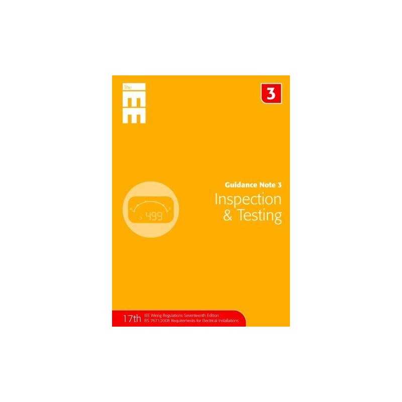 Guidance Note 3: Inspection and Testing (Guidance Not... by Jon Elliot Paperback
