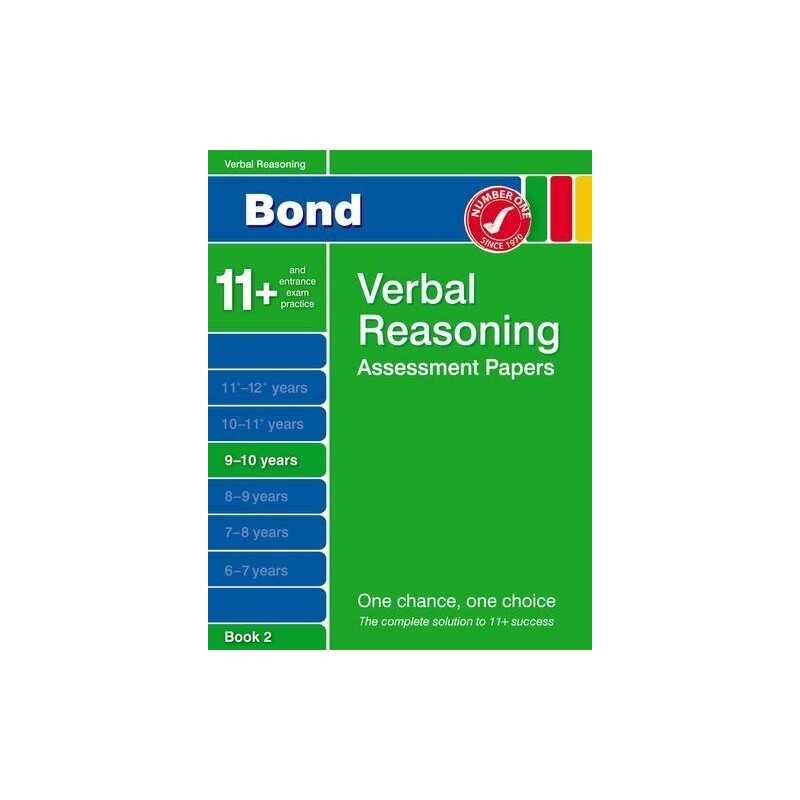 Bond Verbal Reasoning Assessment Papers 9-10 years Book 2 ... by Thomas, Malcolm