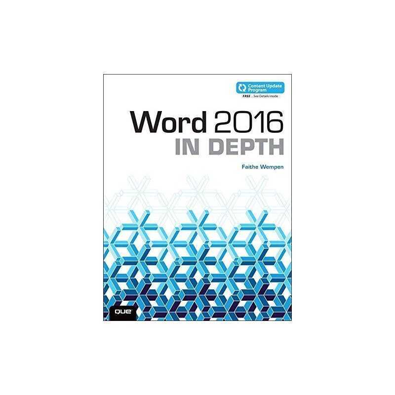 Word 2016 In Depth (includes Content..., Wempen, Faithe
