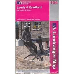 Leeds and Bradford, Harrogate and Ilkley... by Ordnance Survey Sheet map, folded