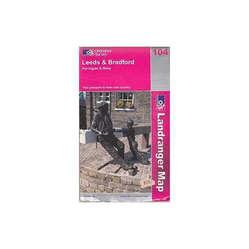 Leeds and Bradford, Harrogate and Ilkley... by Ordnance Survey Sheet map, folded