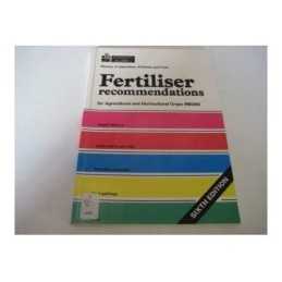 Fertiliser recommendations: for agricultura... by Great Britain: Minis Paperback