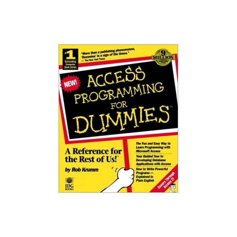 Access Programming For Dummies by Krumm, Rob Paperback Book