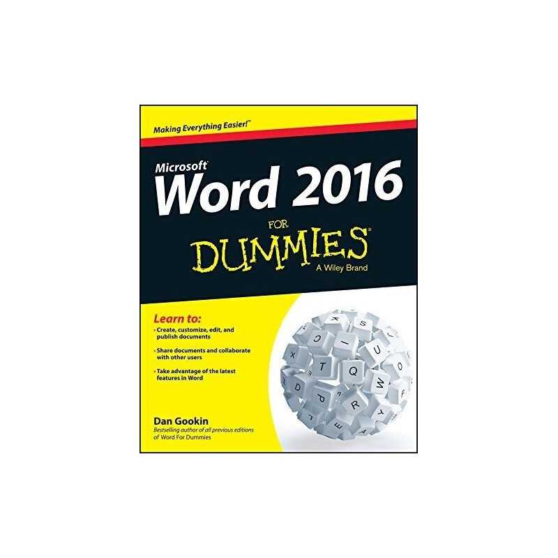 Word 2016 For Dummies (Word for Dummies) by Gookin Book