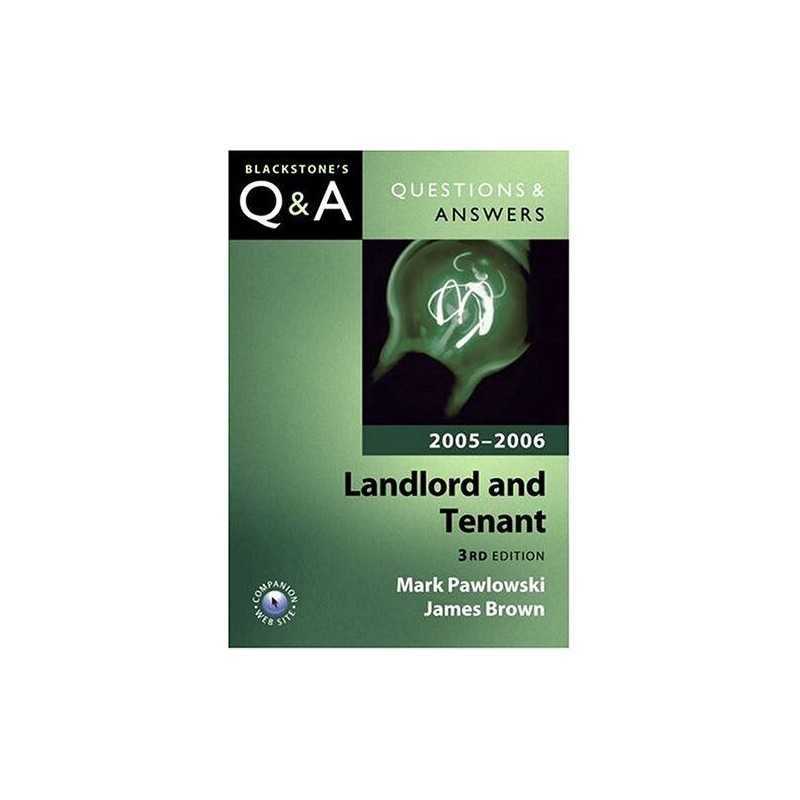 Q&A: Landlord and Tenant 2005 and 2006 by Brown, James Paperback Book
