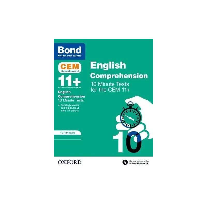 Bond 11+: CEM English Comprehension 10 Minute Tests: 10... by Jenkins, Christine