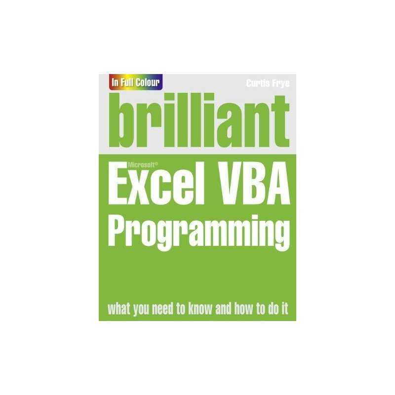 Brilliant Excel VBA Programming, Frye, Curtis