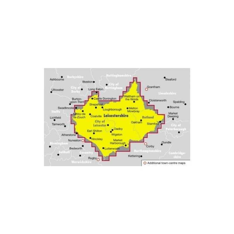 Ordnance Survey Street Atlas Leicestershire by Philips Maps Hardback Book The