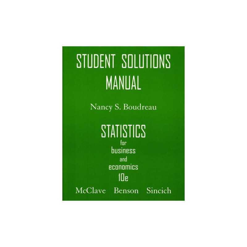 Student Solutions Manual for Statis..., Boudreau, Nancy