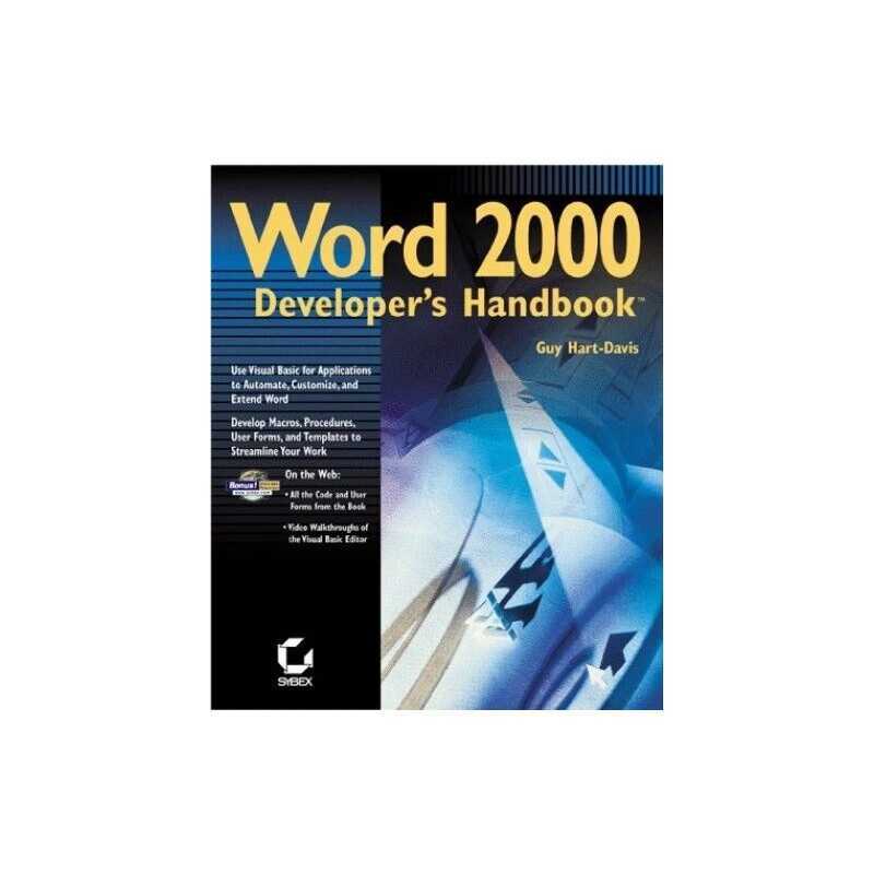 Word 2000 Developers Handbook by Hart?Davis, G Mixed media product Book The