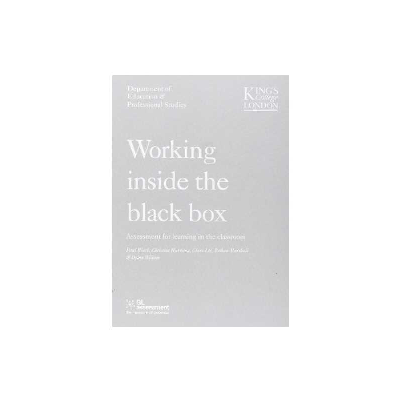 Working Inside the Black Box: Assessment for Learni... by Dylan Wiliam Paperback
