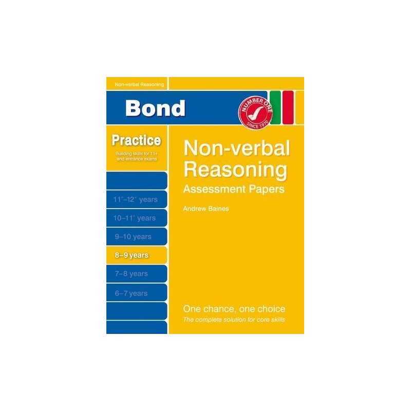 Bond Assessment Papers Non-Verbal Reasoning 8-9 yrs by Baines, Andrew Book The
