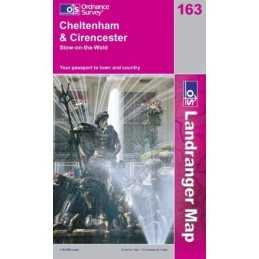 Landranger Map 163 Cheltenham and Cirenc... by Ordnance Survey Sheet map, folded