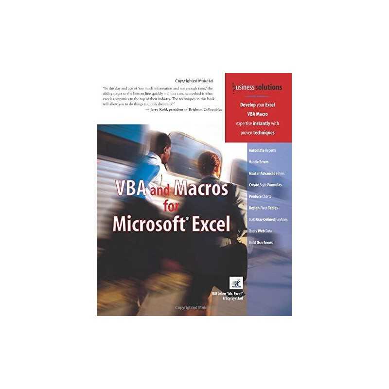 VBA and Macros for Microsoft Excel (Business Solutio... by Jelen, Bill Paperback