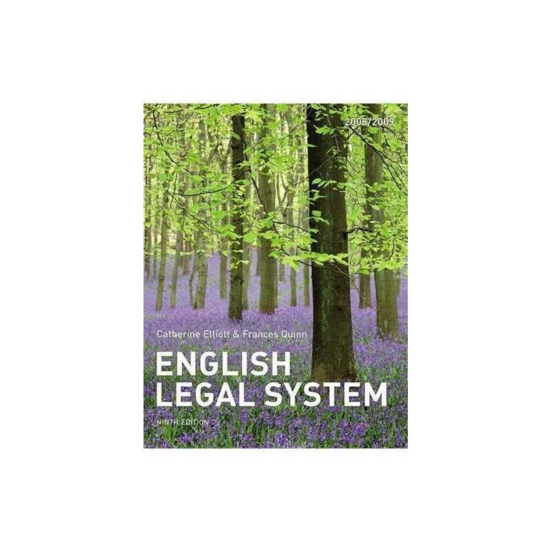 Elliott and Quinn: English Legal System by Quinn, Frances Paperback Book The