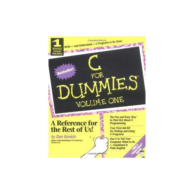 C For Dummies: v.1: Vol 1 by Gookin, Dan Paperback Book