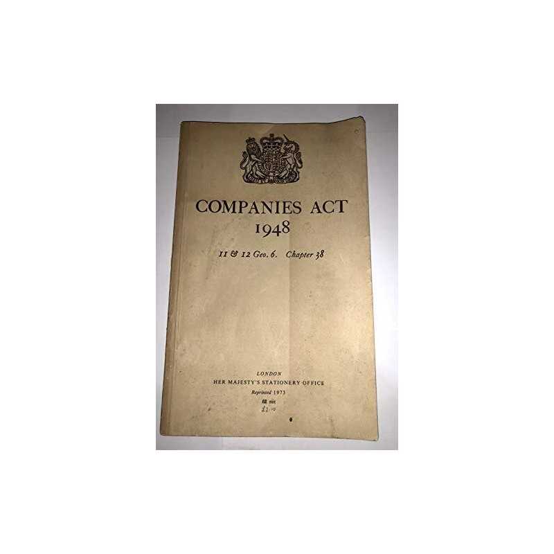 Companies Act 1948 by Stationery Office Paperback Book