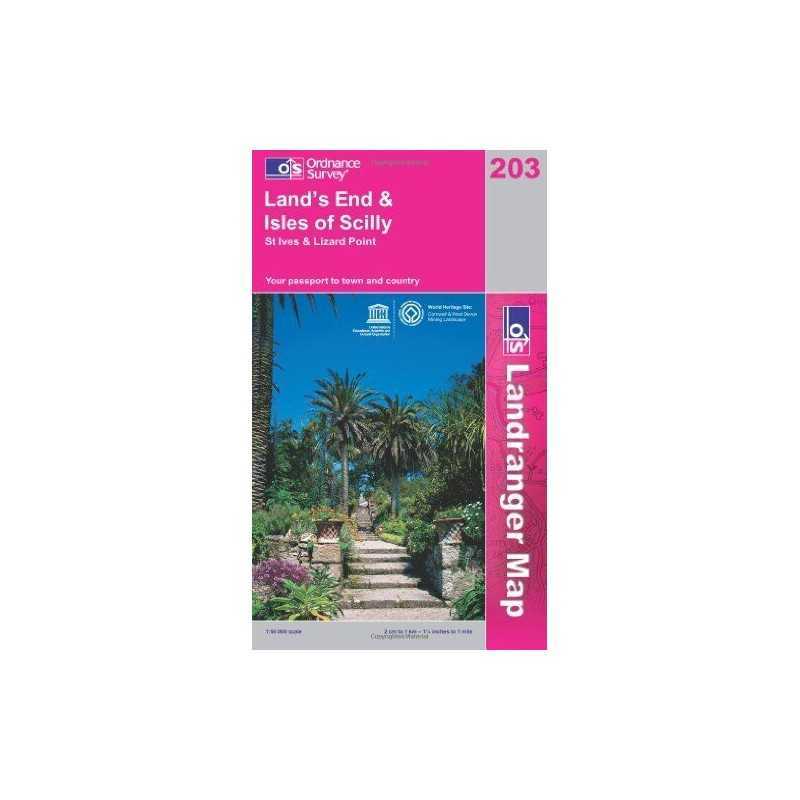 Lands End and Isles of Scilly, St.Ives ... by Ordnance Survey Sheet map, folded