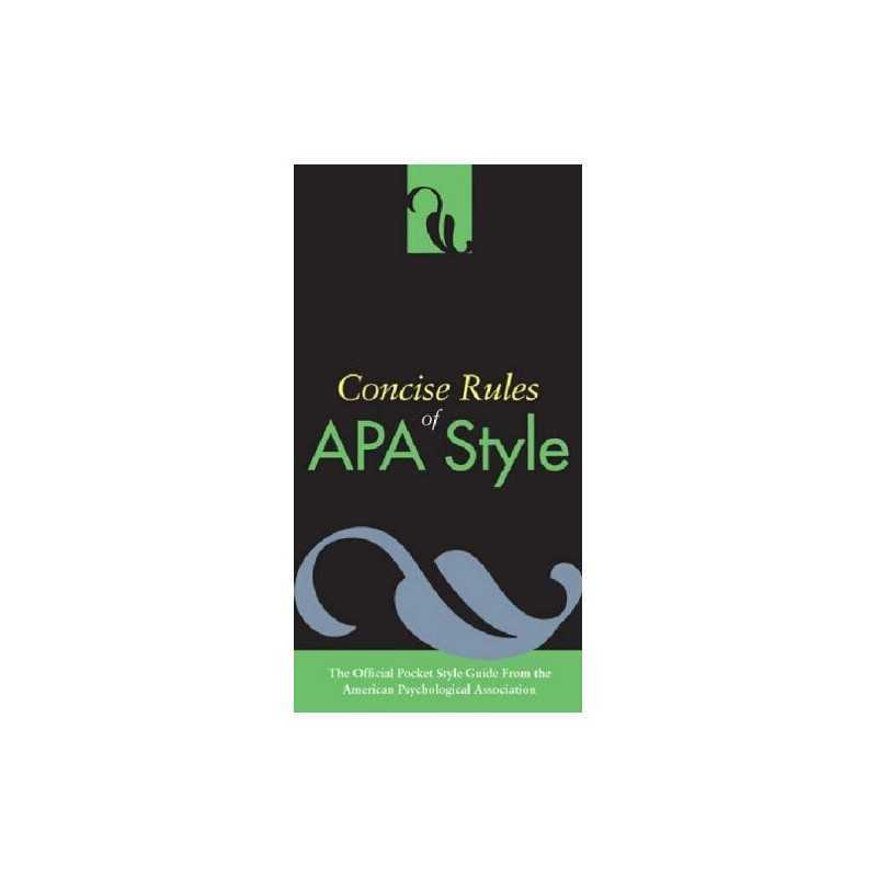 Concise Rules of APA Style by American Psychological Association Paperback Book