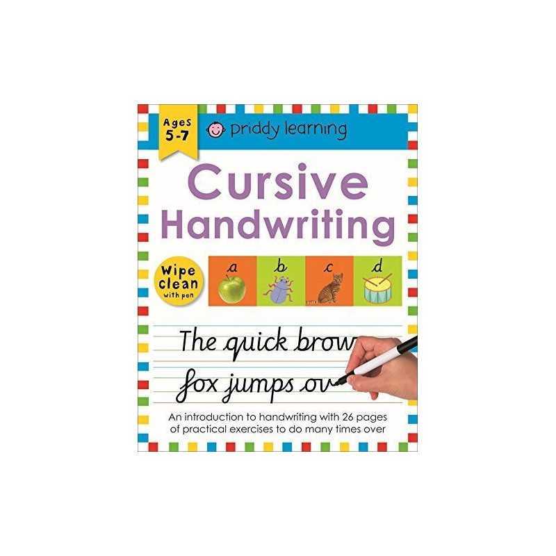 Cursive Handwriting (UK EDITION) (Wipe Clean Workbooks) by Priddy Books Book The
