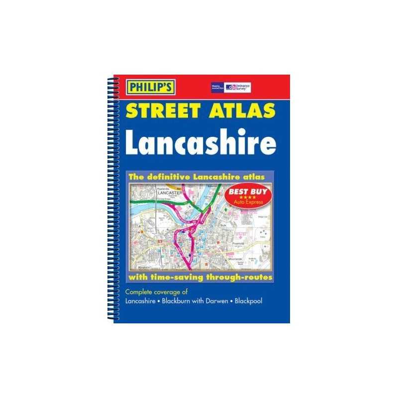 Philips Street Atlas Lancashire Spiral bound Book