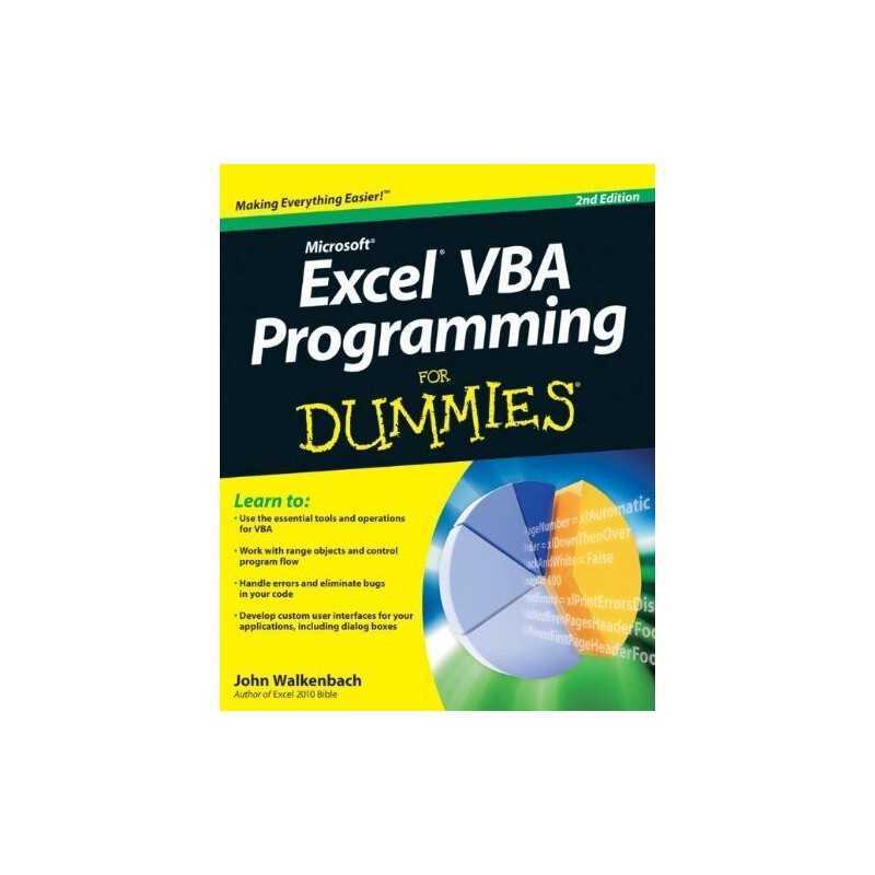 Excel VBA Programming for Dummies by Walkenbach, John Paperback Book