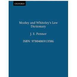 Mozley and Whiteleys Law Dictionary by Penner, J. E. Paperback Book