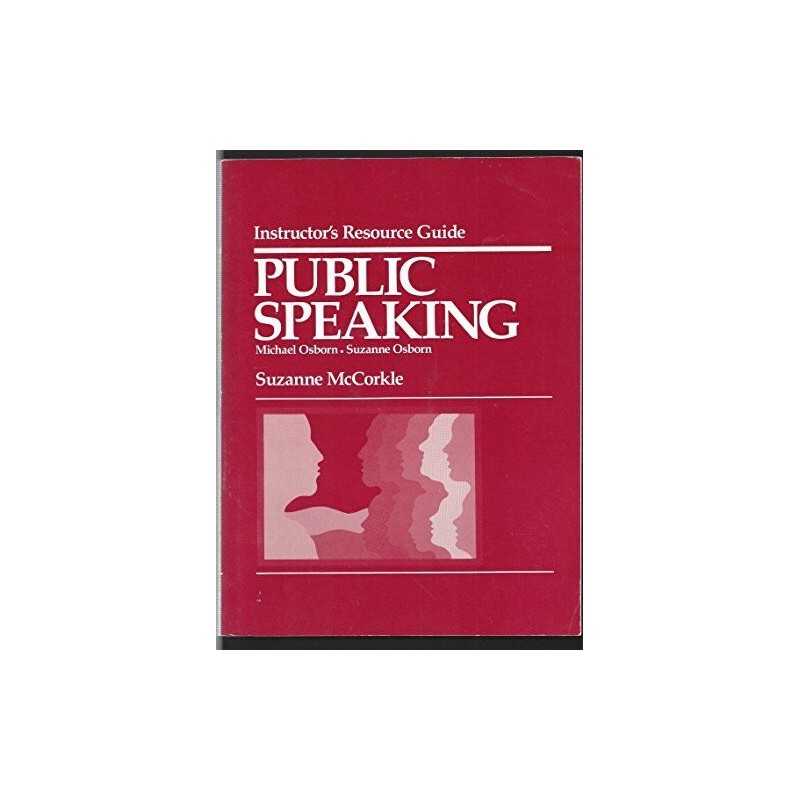 Public Speaking (Instrs Manual), Osborn, Susanne