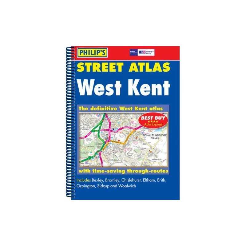Philips Street Atlas West Kent (Philips Street Atlases S.) Spiral bound Book