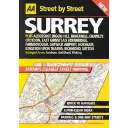 AA Street by Street Surrey by AA Publishing Hardback Book