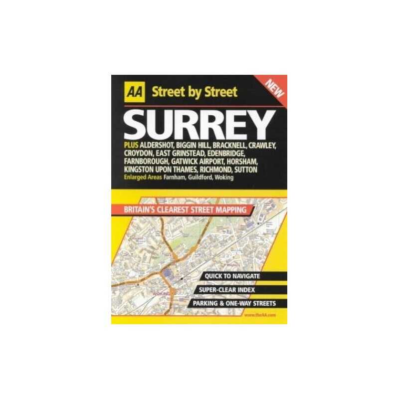 AA Street by Street Surrey by AA Publishing Hardback Book