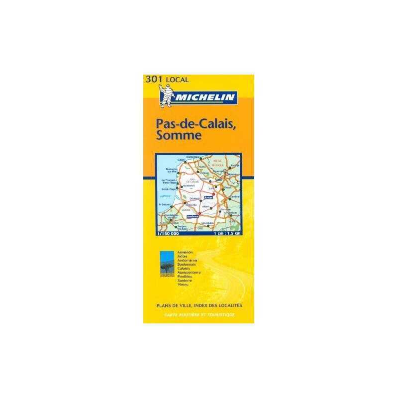 Michelin Map 301 Local Pas-de-Calais, Somme Sheet map, folded Book