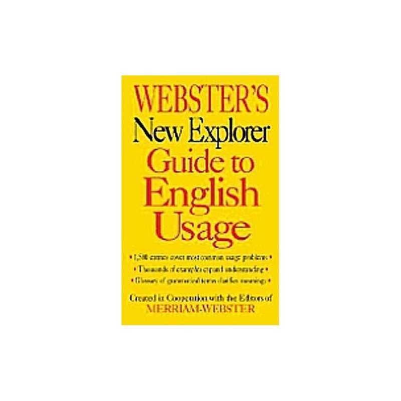 Websters New Explorer Guide to English Usage Book