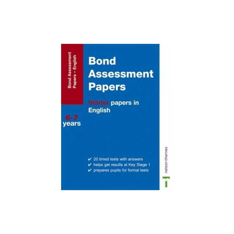 Bond Assessment Papers: Starter Papers in English 6... by Sarah Lindsay Pamphlet