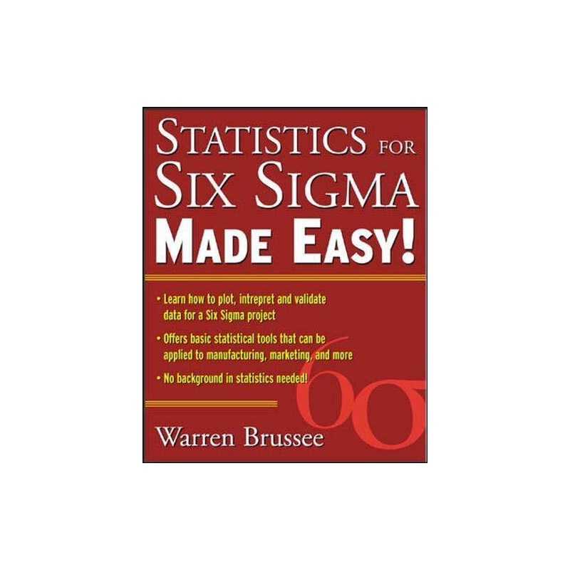 Statistics for Six Sigma Made Easy by Brussee, Warren Paperback Book