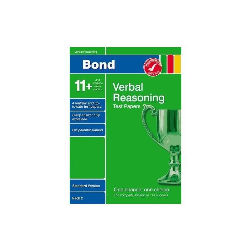 Bond 11+ Test Papers Verbal Reasoning Standard Versi... by Frances Down Pamphlet