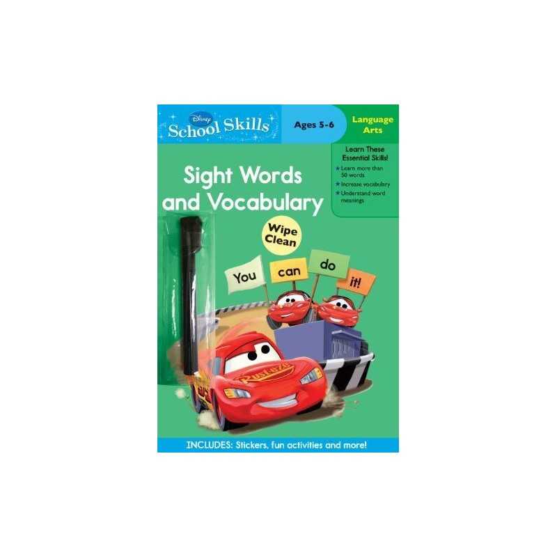 Disney Learning: School Skills - Cars Sight Words And ... by Disney Spiral bound
