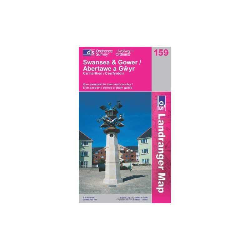 Swansea and Gower: Camarthen (OS Landran... by Ordnance Survey Sheet map, folded