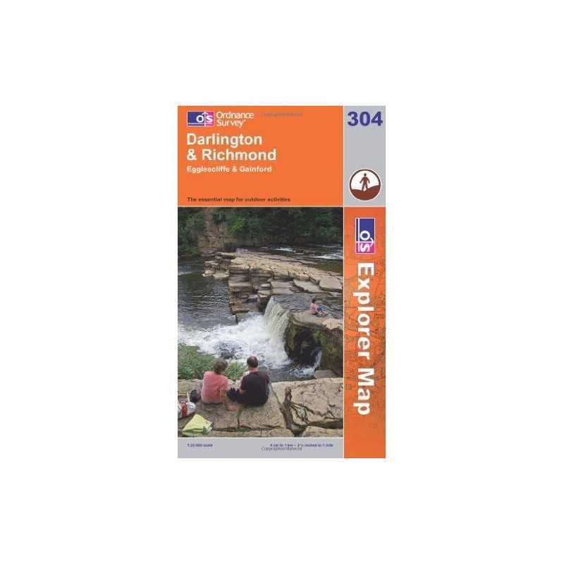 Darlington and Richmond (OS Explorer Map) by Ordnance Survey Sheet map, folded