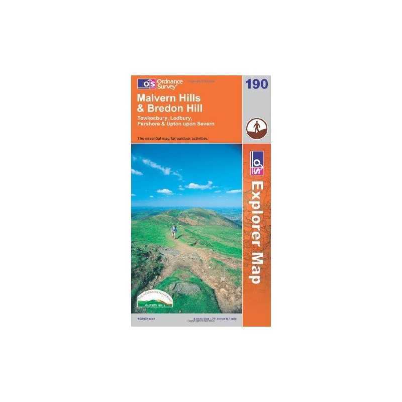 Malvern Hills and Bredon Hill (Explorer ... by Ordnance Survey Sheet map, folded