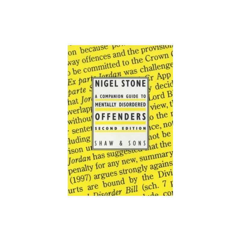 A Companion Guide to Mentally Disordered Offenders (... by Nigel Stone Paperback